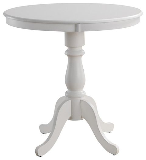 Carolina Classics Fairview 36" Round Wood Pedestal Bar Table In White ... within Carolina Classics Fairview 36" Round Pedestal Dining Table In White